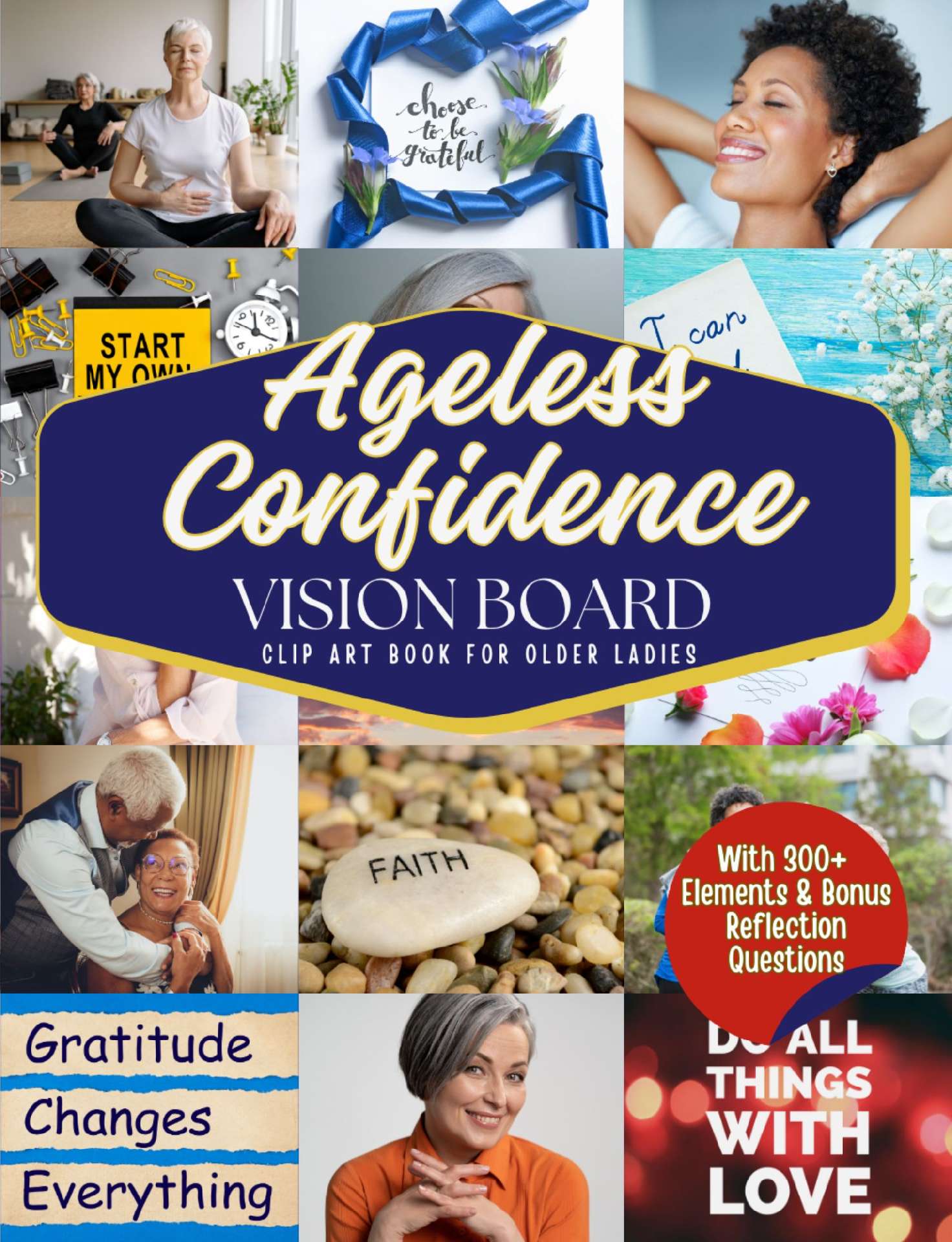 Ageless Confidence Vision Board Clip Art Book for Older Ladies - Empower Toolkit Series