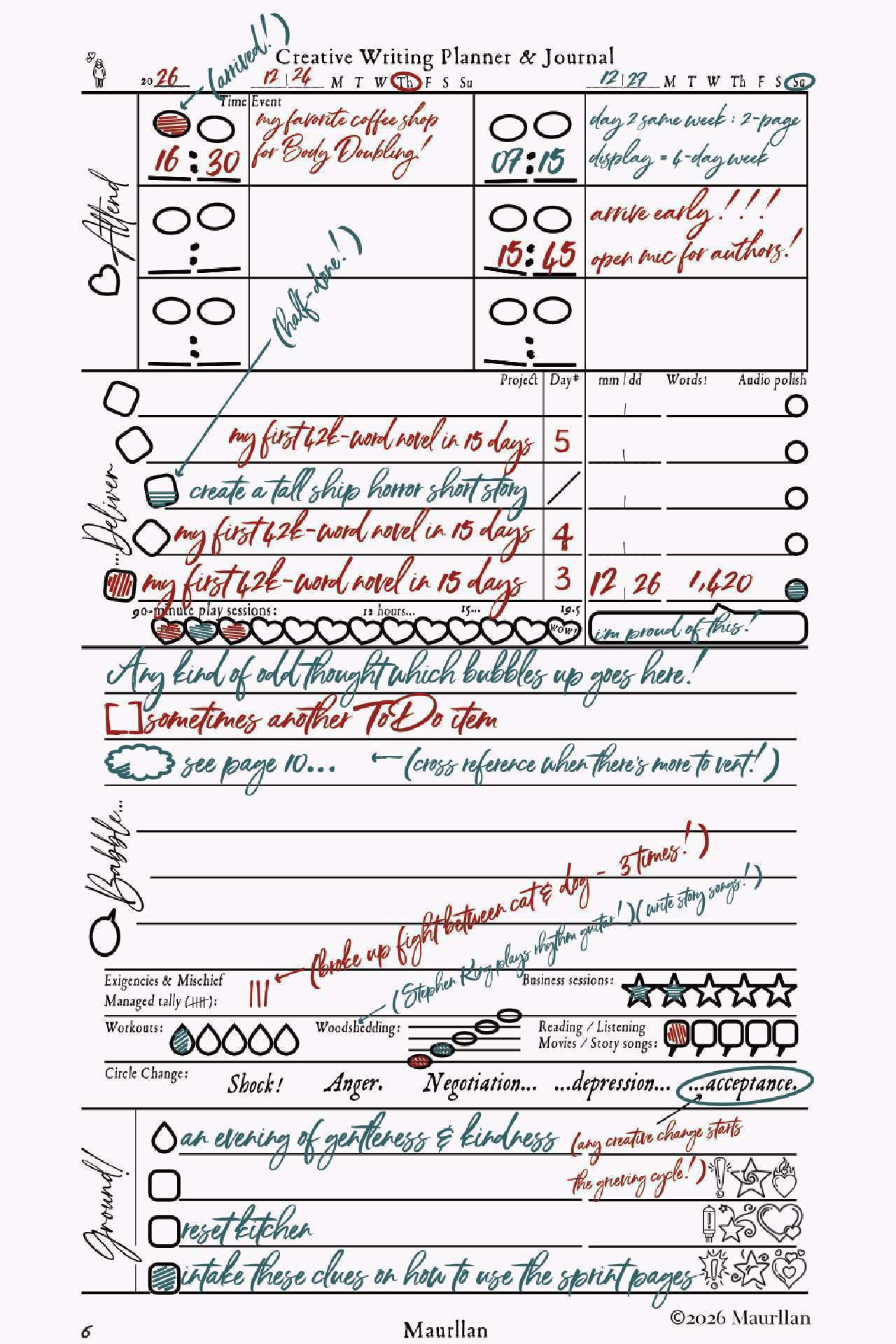 Admit One: Creative Writing Planner & Journal - Maurllan's Planners & Journals
