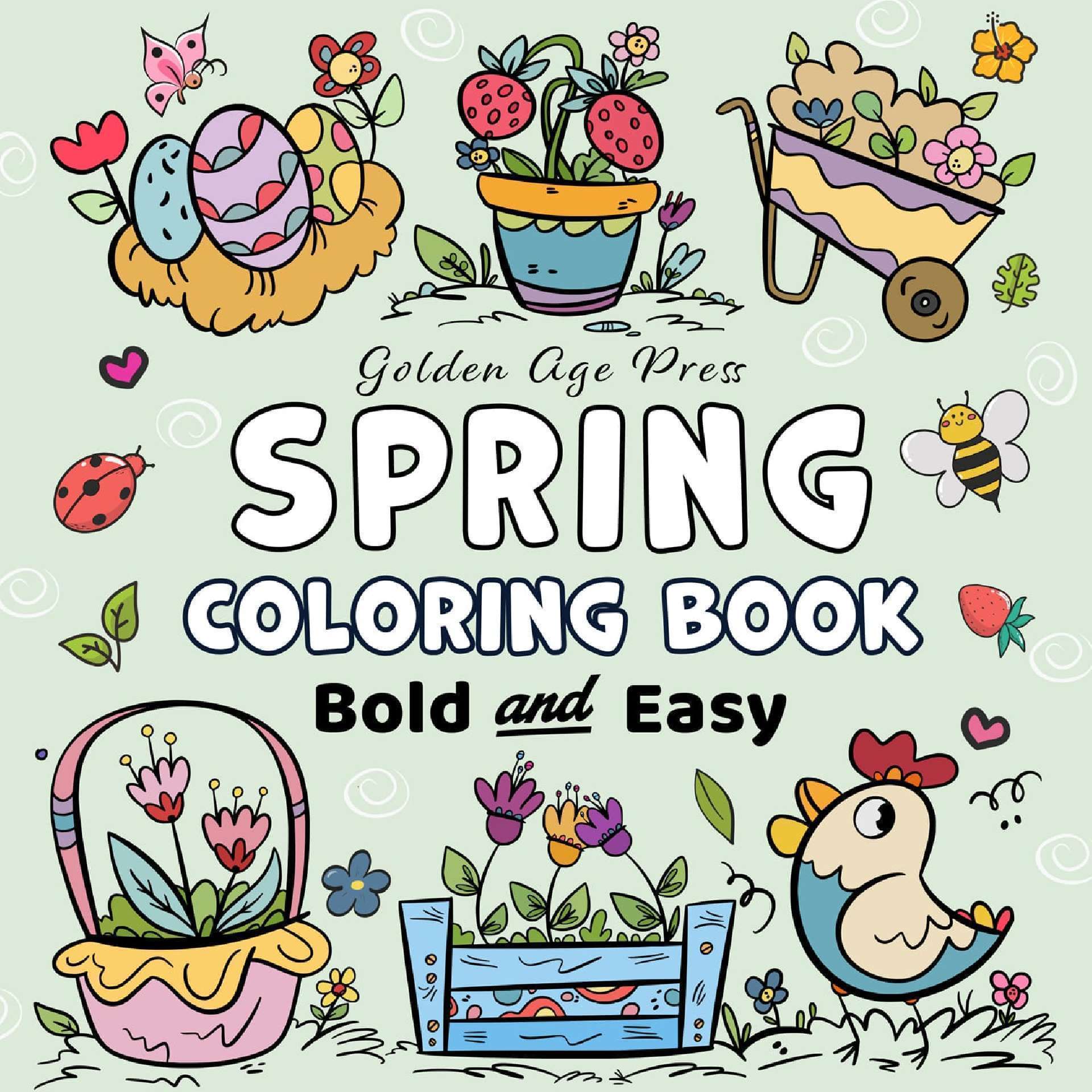 Spring Bold & Easy Coloring Book